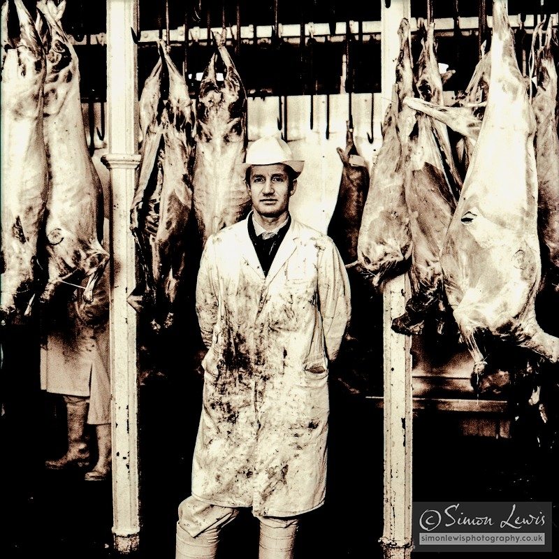 Portrait of butcher at Smithfield meat market London