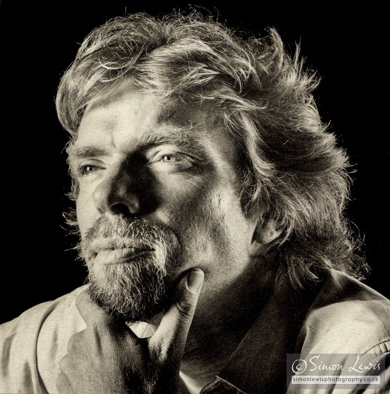 Sir Richard Branson portrait photo in platinum palladium