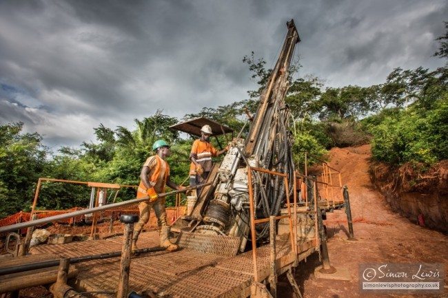 amara mining rig operators drilling bore samples