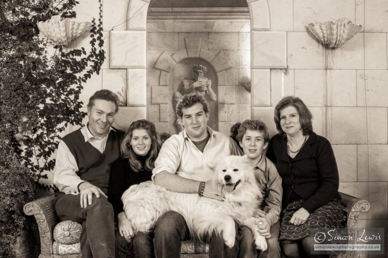 family with group portrait with dog photo