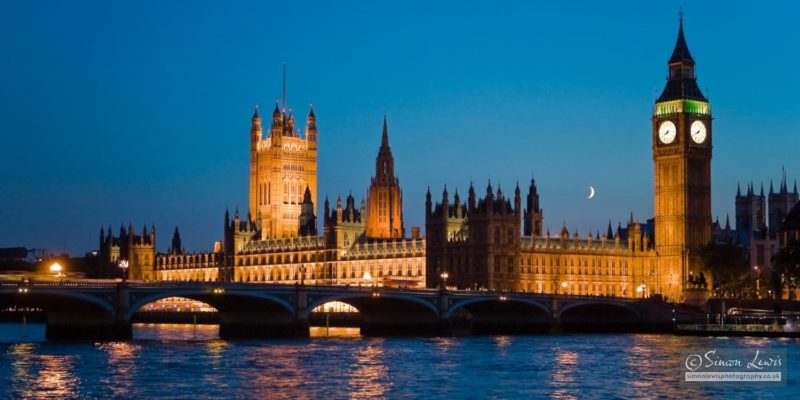 houses of parliament moon