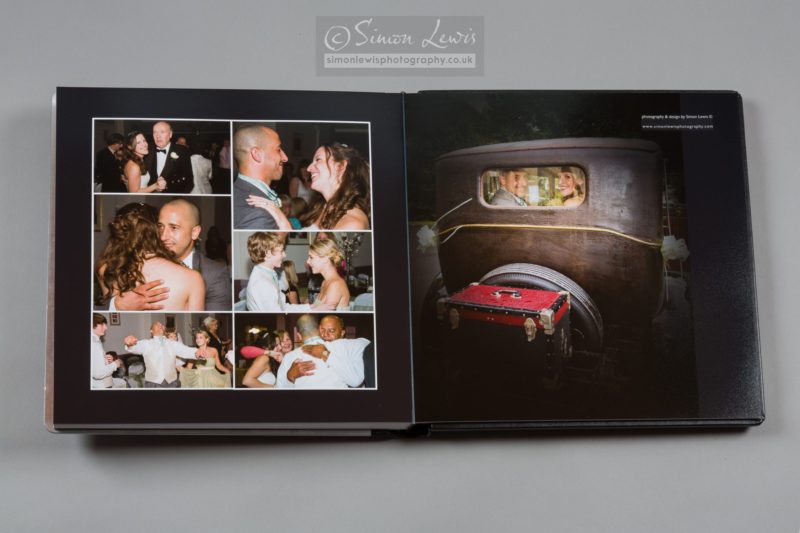 wedding album lay flat double page spread wedding reception composite